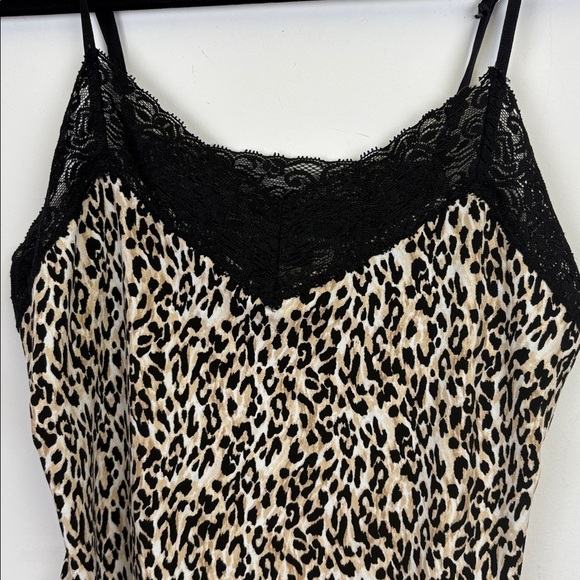 White House Black Market Animal Print & Black Lace Chemise/slip Sz Small - Picture 3 of 8